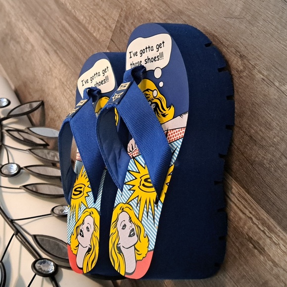 New! Vintage platform wedge flip flops - Picture 3 of 7